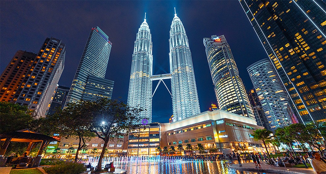 City buildings at night