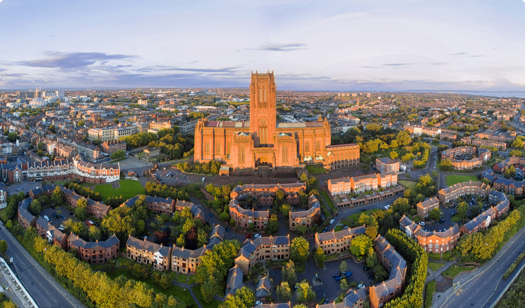 England Liverpool Cathedral City Aerial