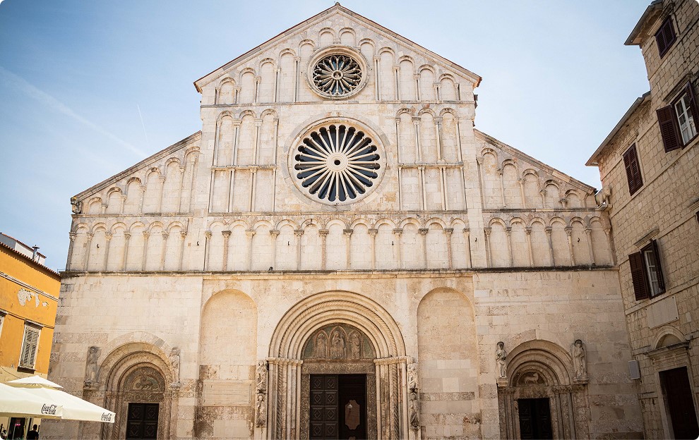 Historic stone church facade