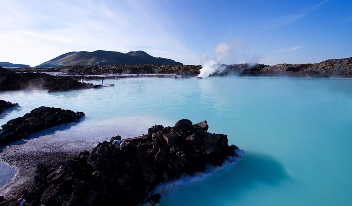 Blue geothermal lagoon