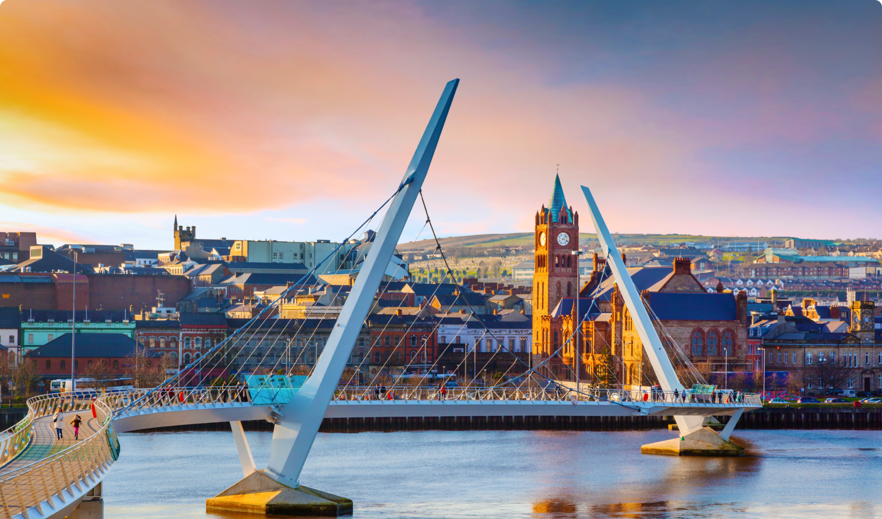 Northern Ireland Derry Peace Bridge River Foyle
