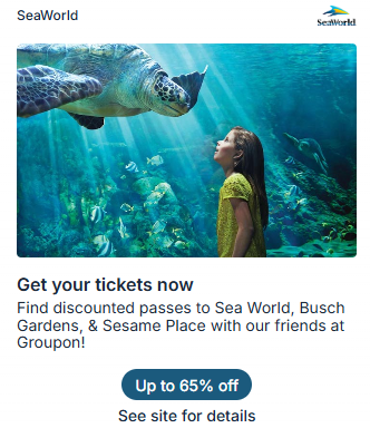 SeaWorld offer